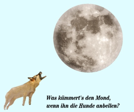 Was kümmert's den Mond, wenn ihn die Hunde anbellen?