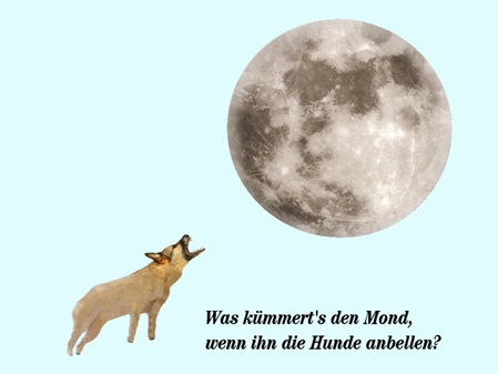 Was kümmert's den Mond, wenn ihn die Hunde anbellen?